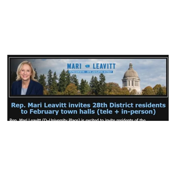 Rep. Mari Leavitt invites 28th District residents to February town halls (tele + in-person)