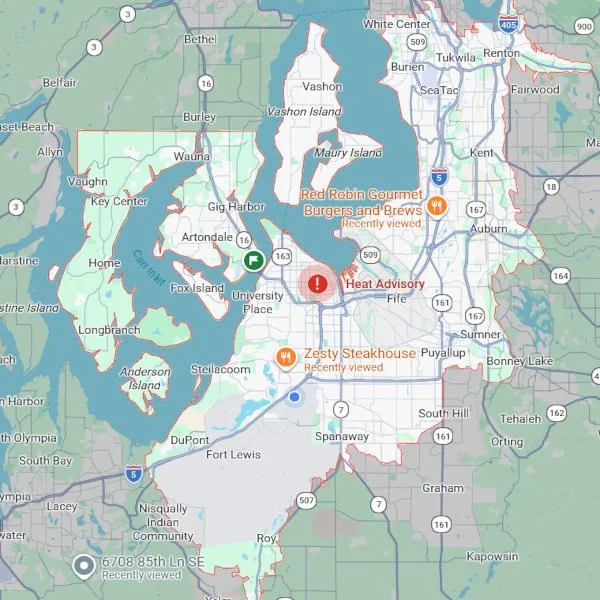 Heat Advisory Lowlands of Pierce and Southern King Counties - (natlwxsvc)