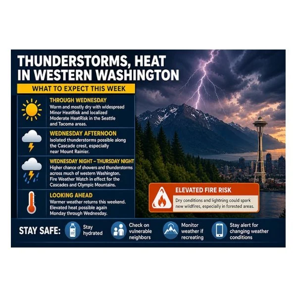 Thunderstorms, Heat Expected Across Western Washington This Week - seatlemedium