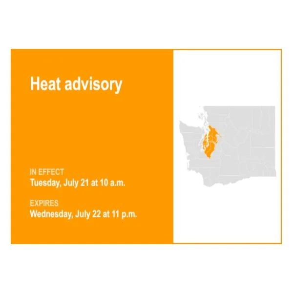 UPDATE: Puget Sound region under a heat advisory Tuesday and Wednesday - tnt