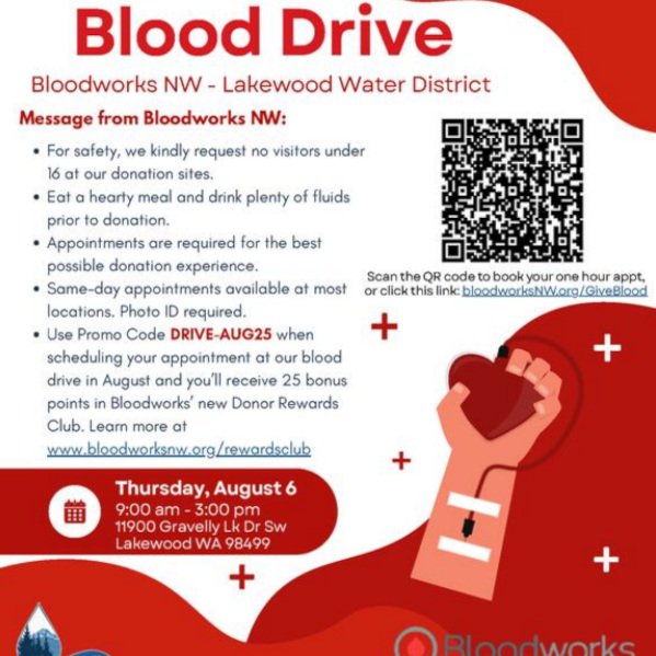 Blood drive at Lakewood Water District on August 6 - newsbreak
