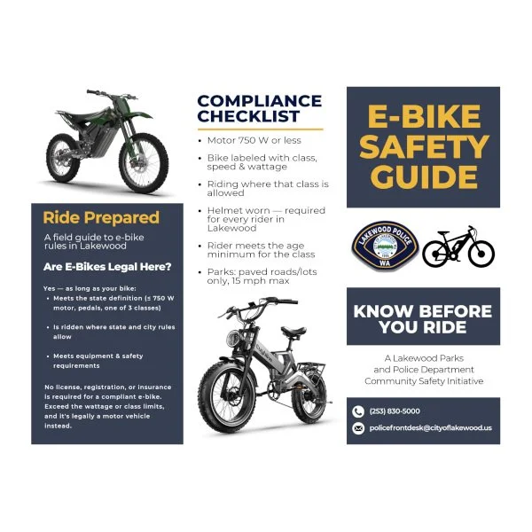 Lakewood Police Department Shares E-Bike Safety Guide for Riders - LKW