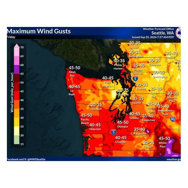 High winds, power outages and possible thunderstorms to hit across South Sound - tnt