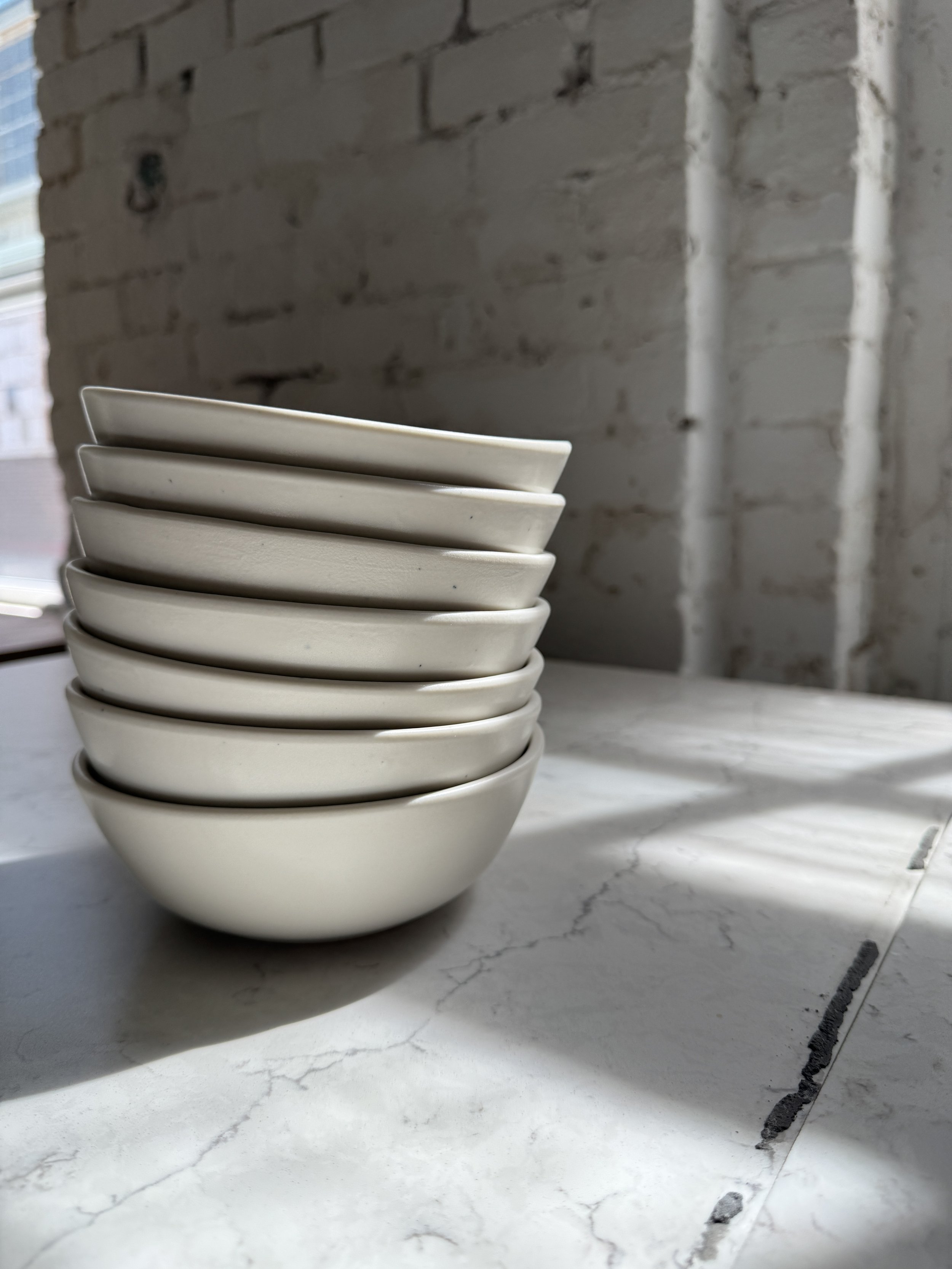 Each is also a slightly different tone of white.