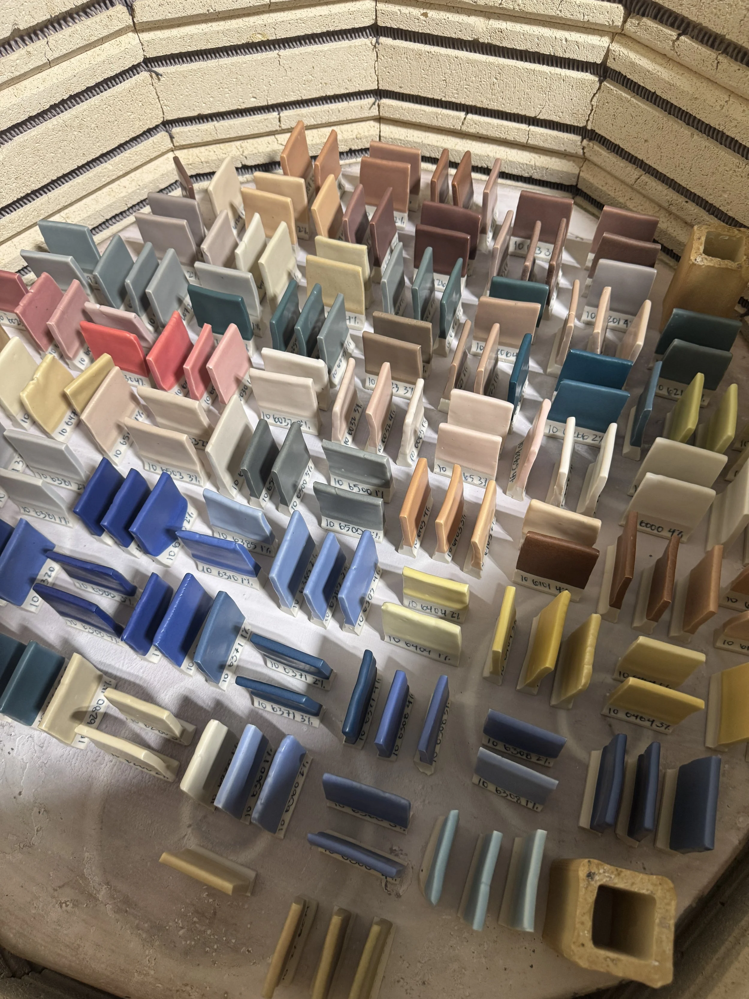 Fired tiles. Our master color palette takes shape.
