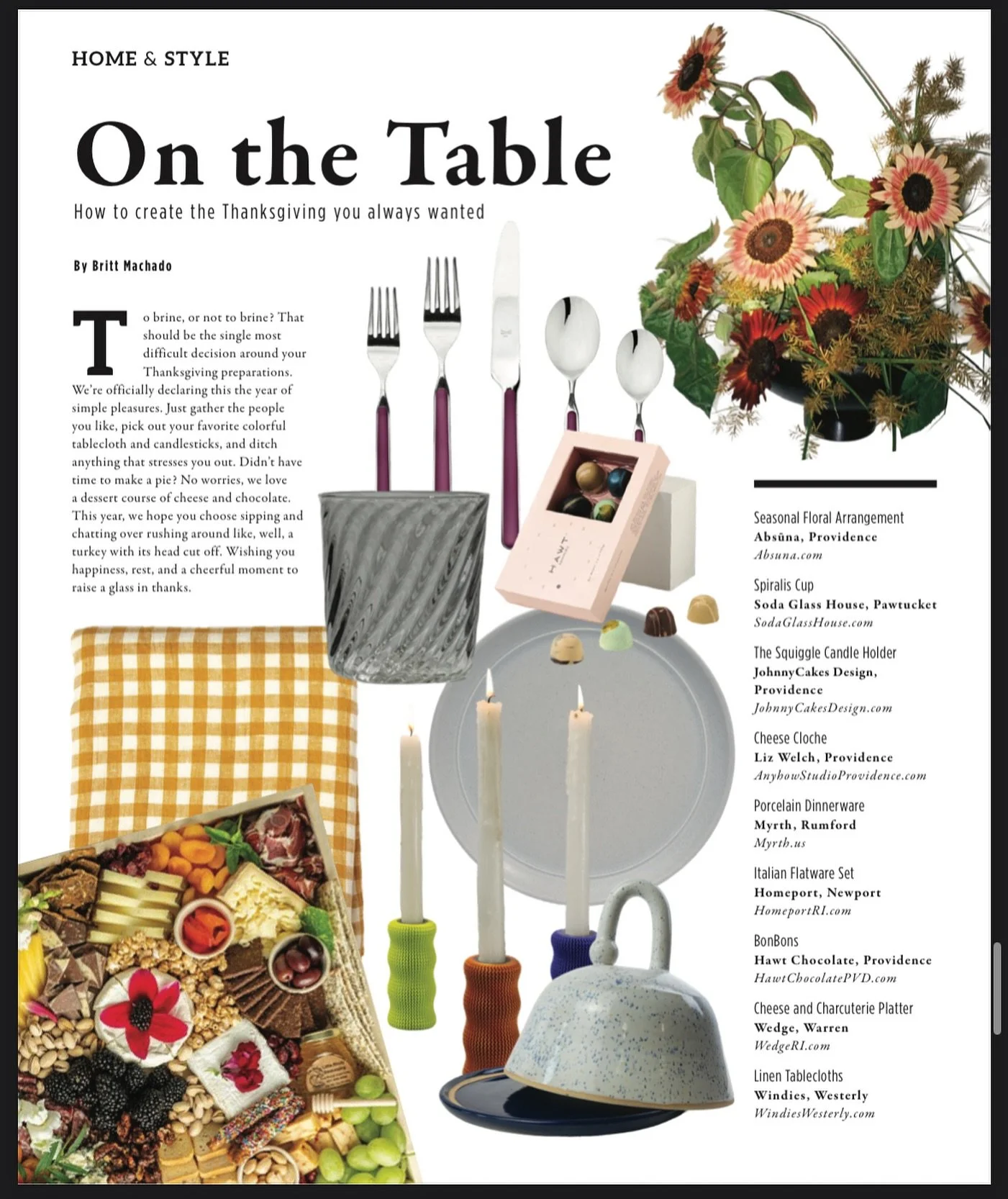 Thank you @rimonthly Magazines and @johnnycakesdesign for featuring our Dinner Plate in the Home &amp; Style section this month! Grab a copy of @thebay_mag @pvdmonthly @heyrhody @so_rimag to check it out!