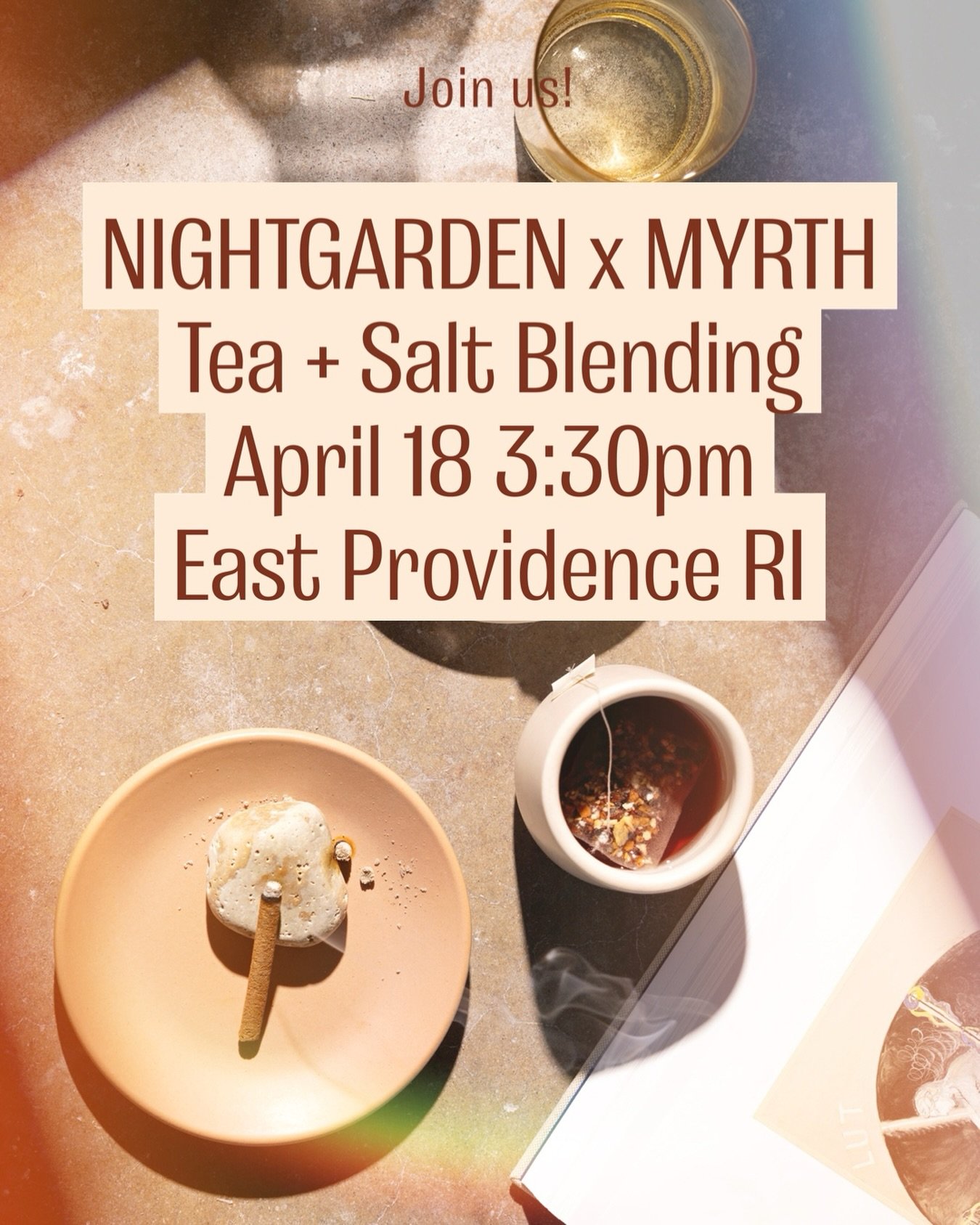 We&rsquo;re opening the studio on Sat April 18 for an afternoon with Emily of Nightgarden, a local farmer and herbalist whose work we&rsquo;ve long admired.

Emily will guide you through the basics of tea blending and herbal salt making, using herbs 