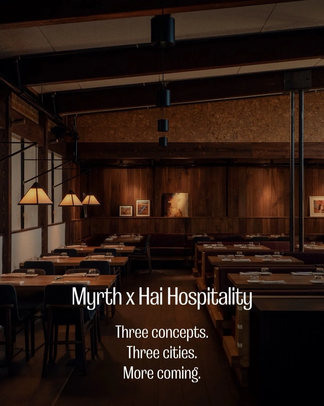 Myrth x Hai Hospitality: three concepts, three cities, more coming.

@haihospitality started in 2003 when James Beard Award-winning chef Tyson Cole opened Uchi in a small red house in Austin, Texas. Uchi means &ldquo;home&rdquo; in Japanese, and that
