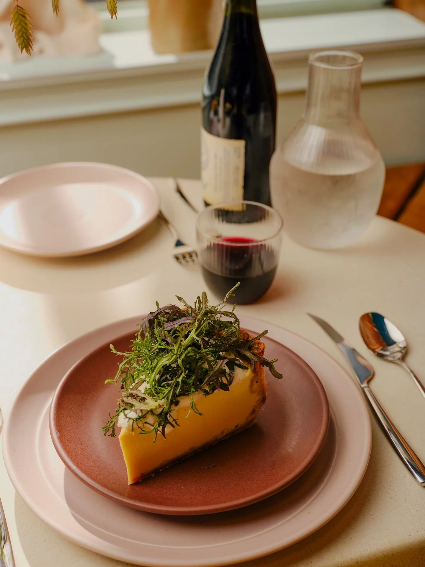 Made for this. Tableware for Frank &amp; Laurie&rsquo;s, Providence.

Dinner palate in Dove, App Plate in Rosewood, Quiche in my belly not long after this shot 😋