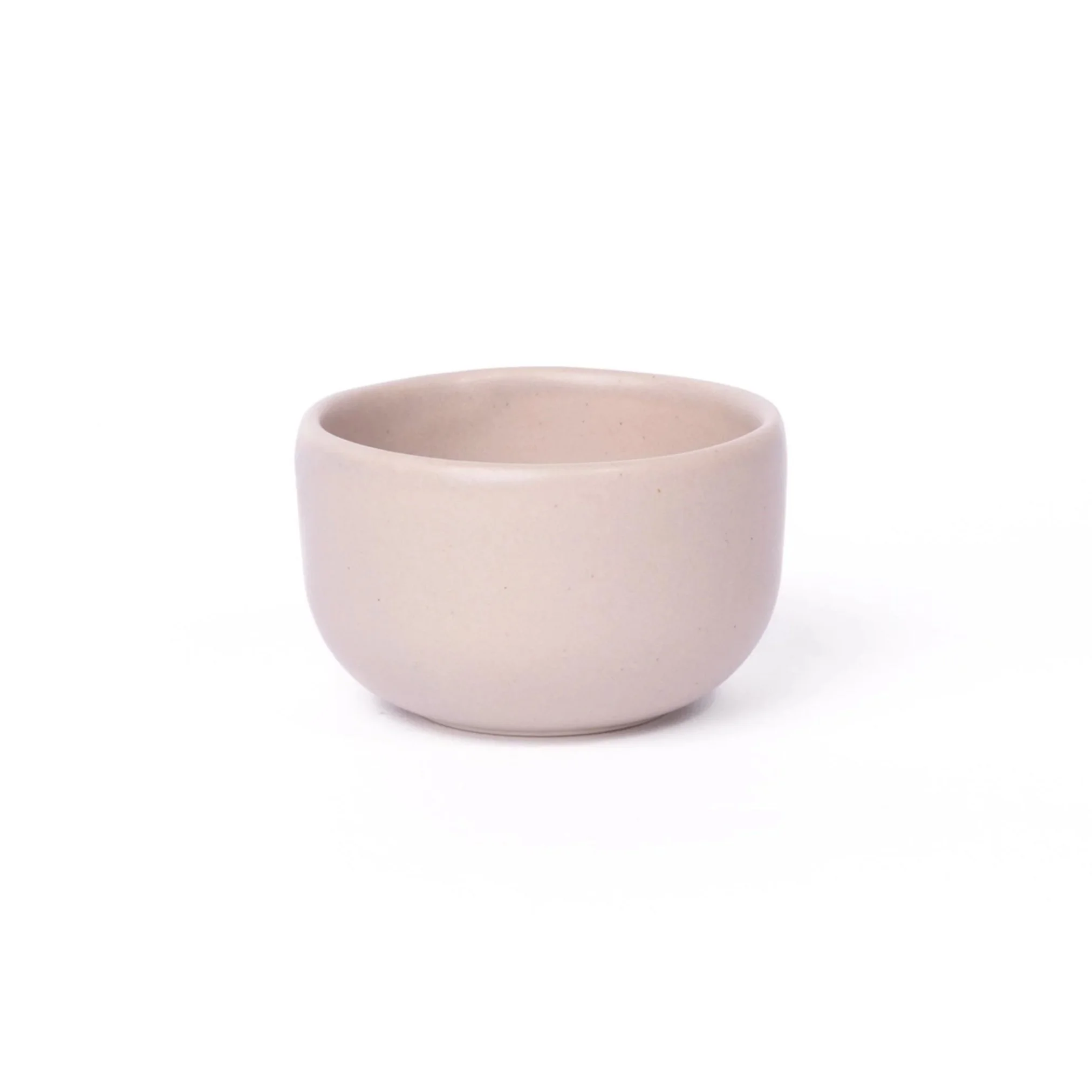 Handcrafted porcelain Sake Cup, 2.5 inch, 2 fluid ounce, shown in Moonlight glaze — Myrth Ceramics