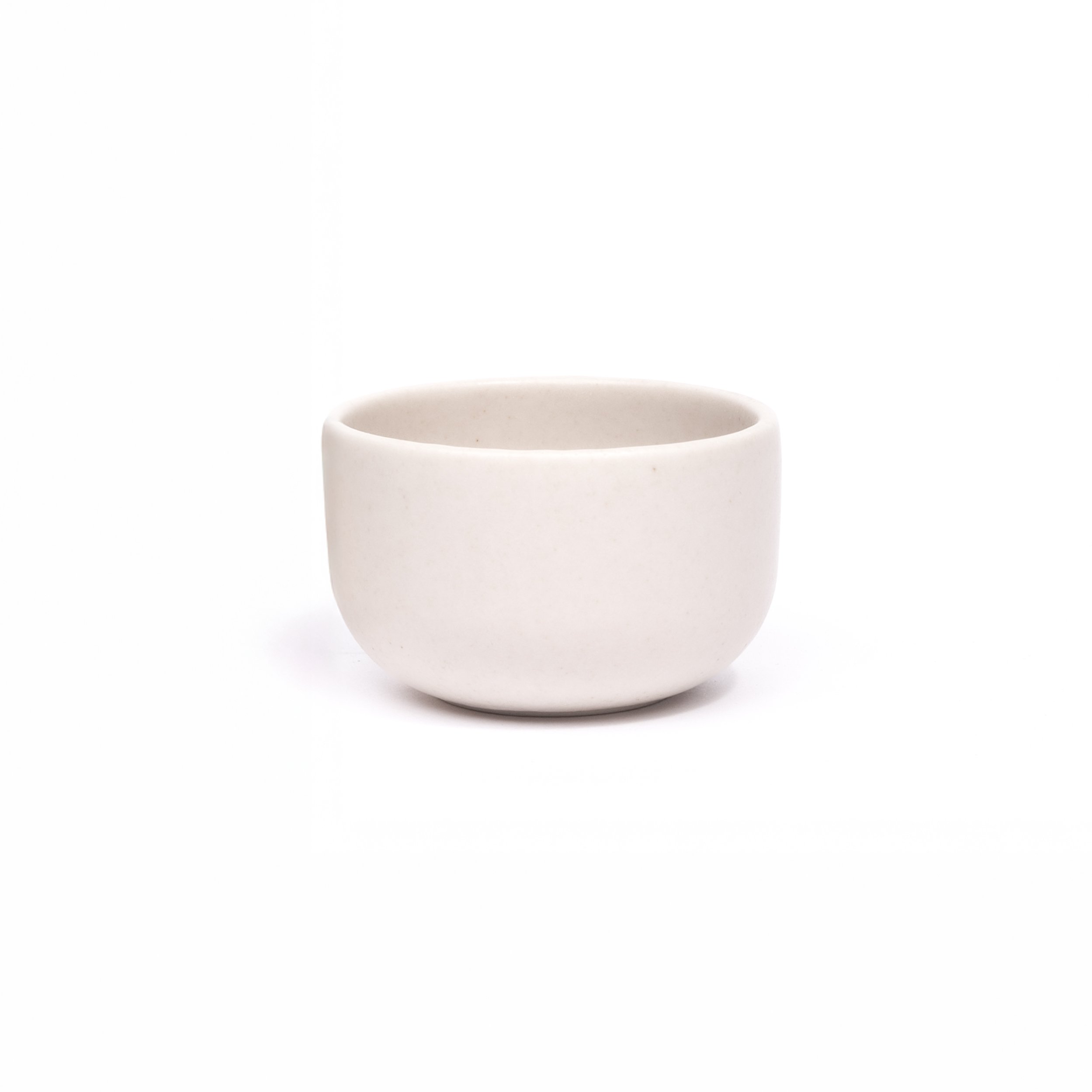 Handcrafted porcelain Sake Cup, 2.5 inch, 2 fluid ounce, shown in Moonlight glaze — Myrth Ceramics