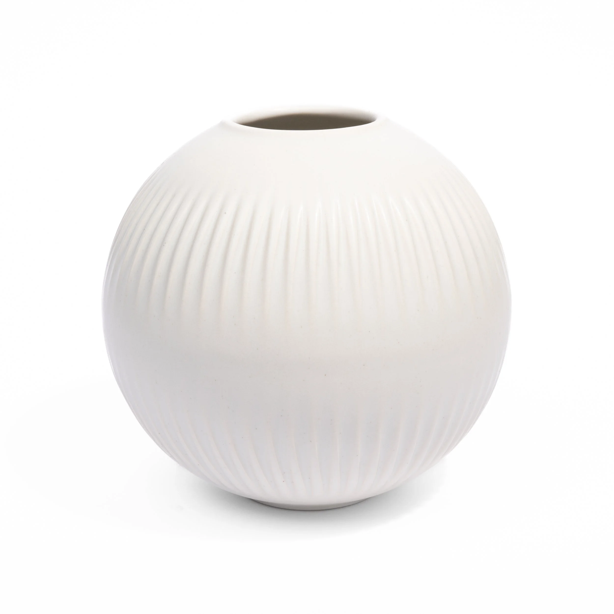 Handcrafted porcelain Moon vase, 8 inch, shown in Moonlight glaze — Myrth Ceramics