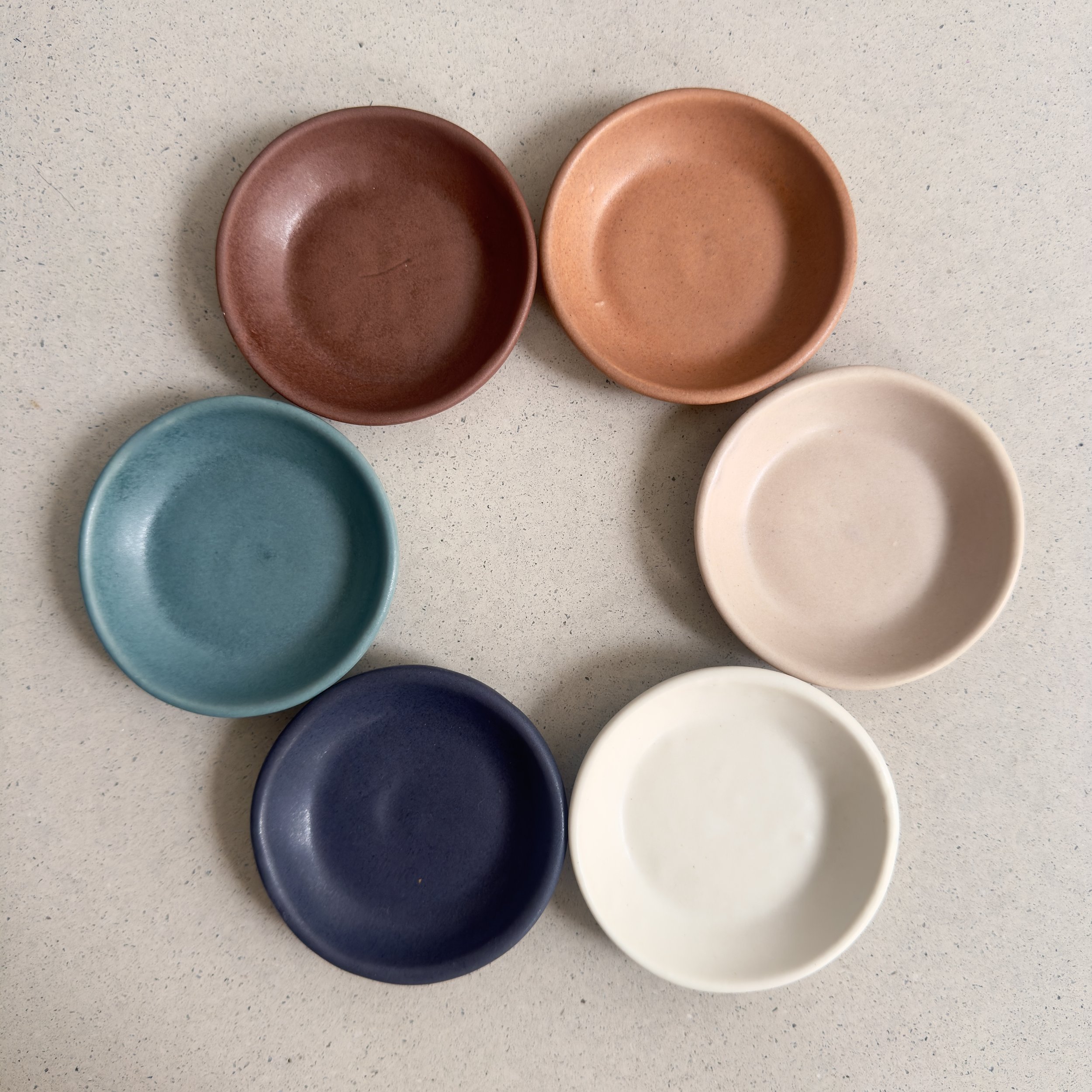 Handcrafted porcelain ramekin set of 6 in all Myrth glaze colors