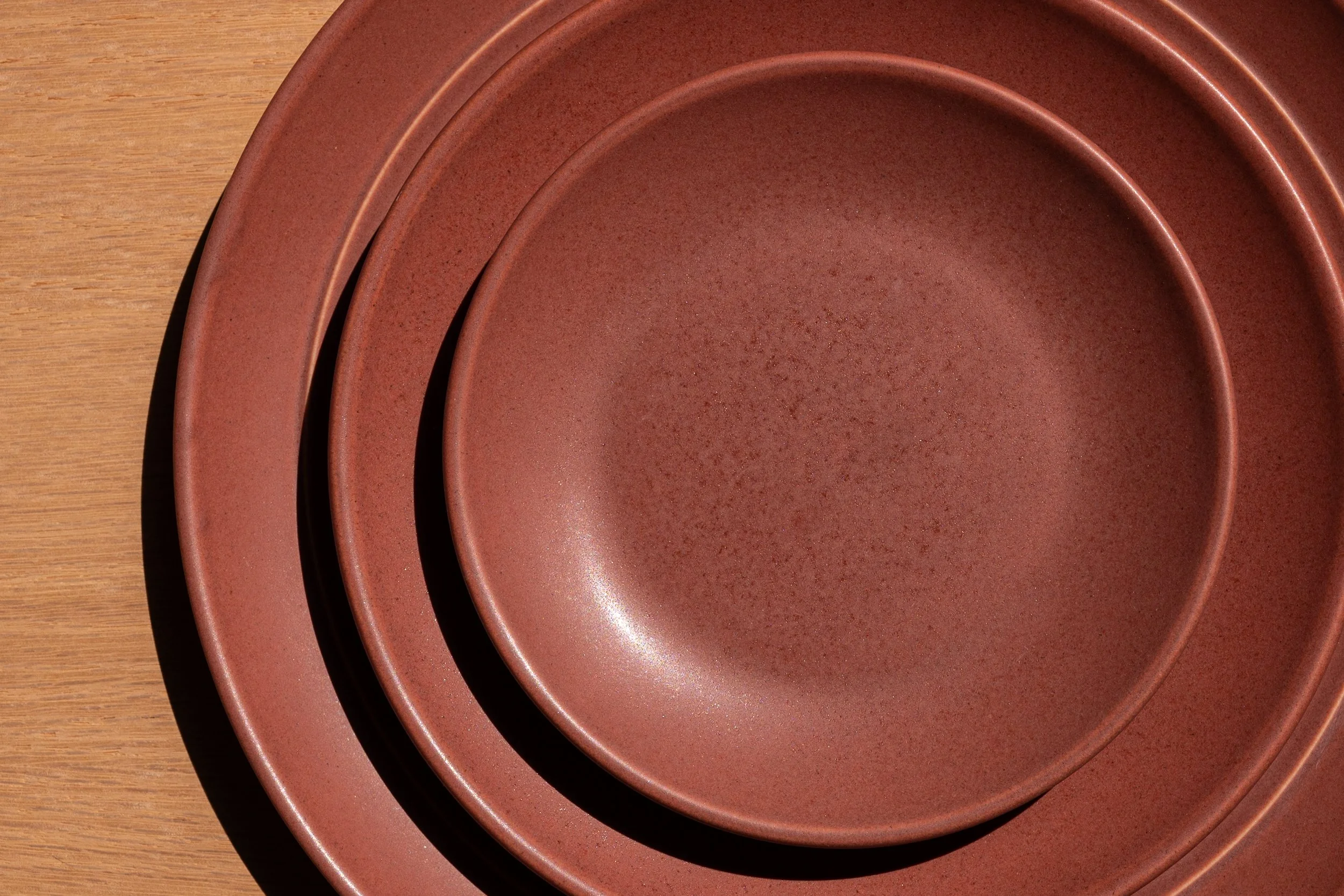 Close view of the Brandywine glaze surface, showing fine speckle and dappled color.