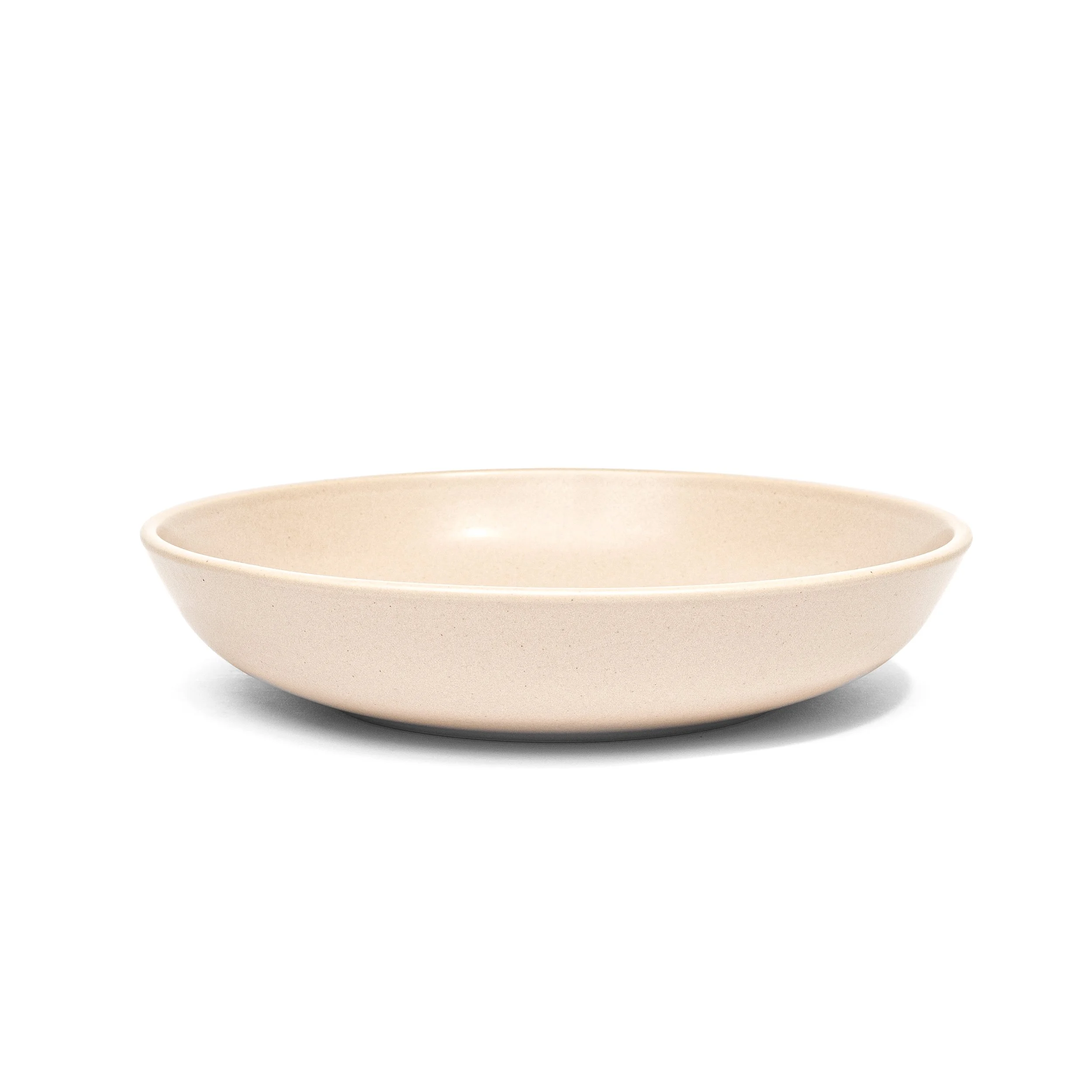 Handcrafted porcelain Basso bowl, 9 inch, 24 fluid ounce, shown in Roux glaze — Myrth Ceramics