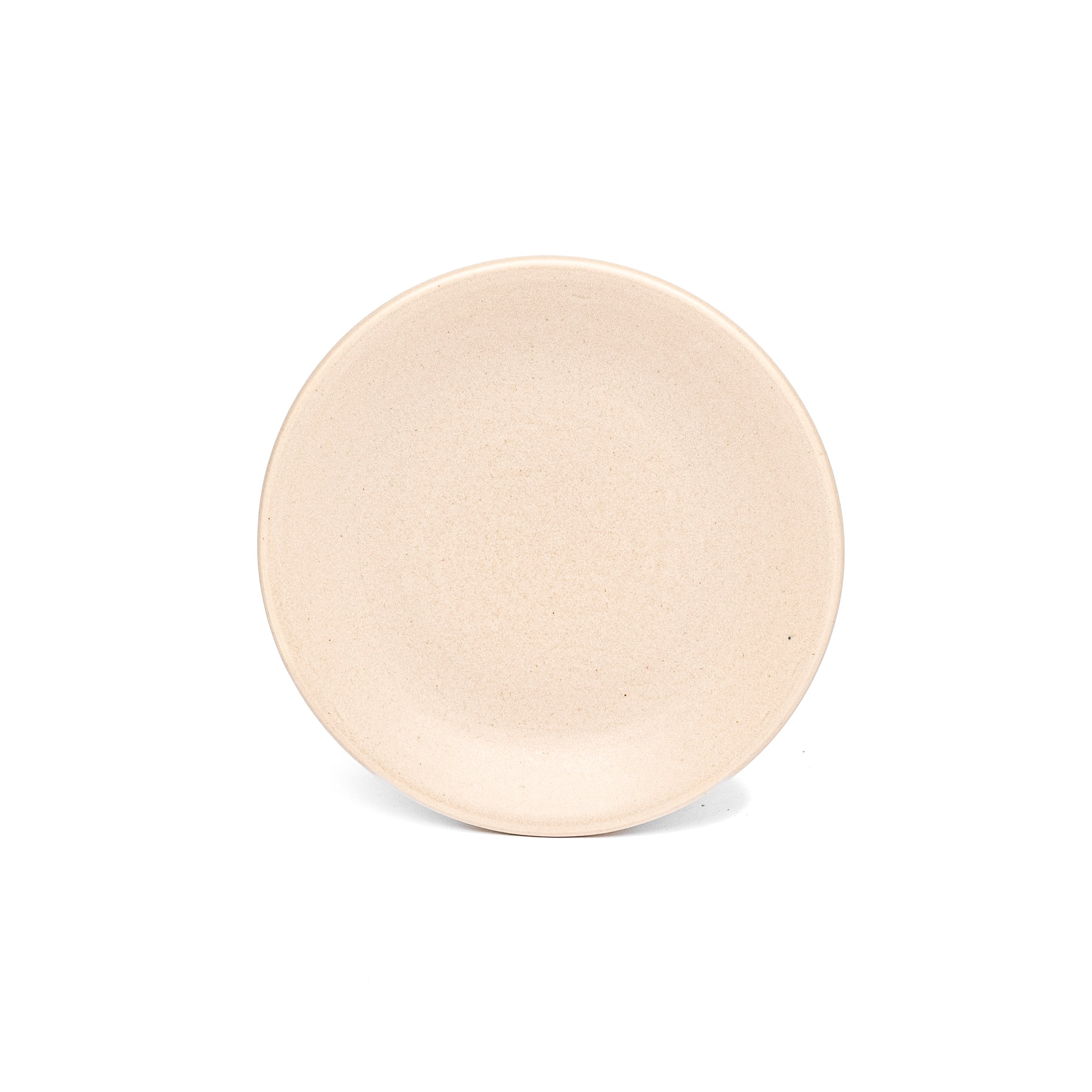 Handcrafted porcelain morsel plate, 6 inch, shown in Roux glaze — Myrth Ceramics