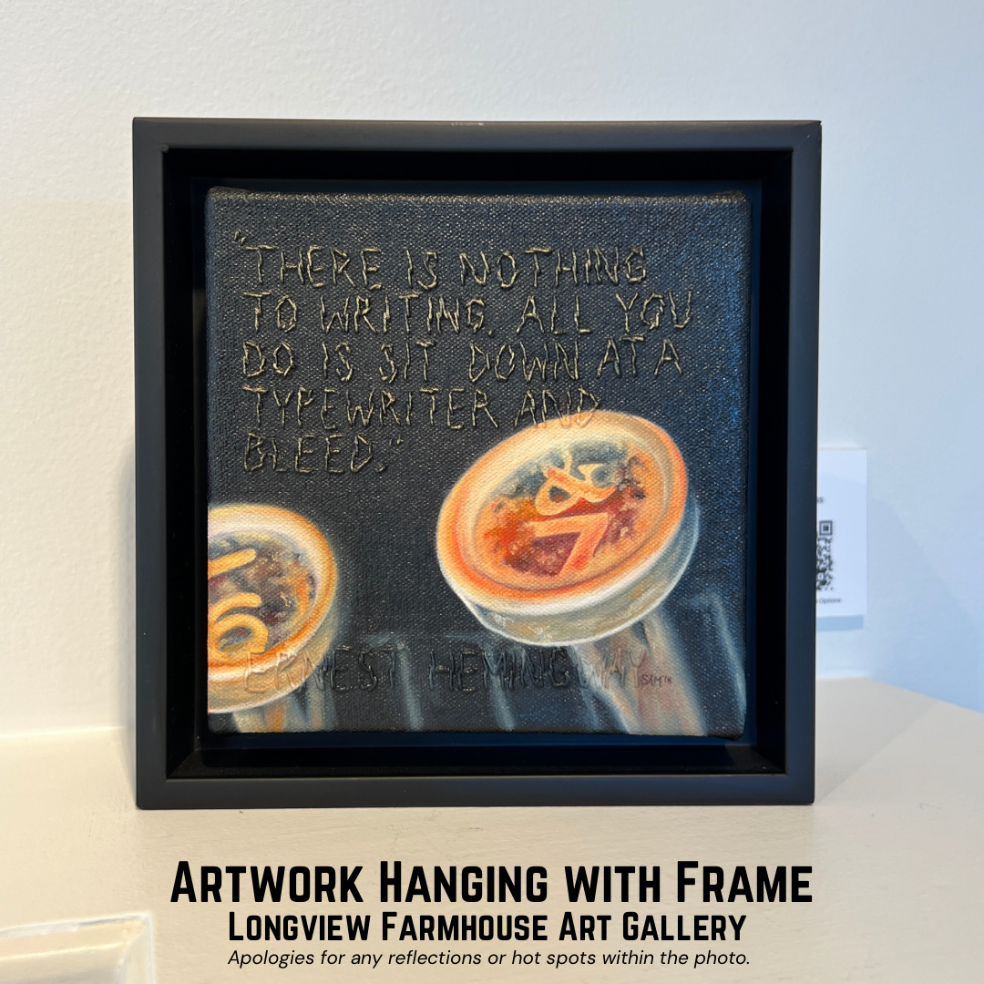 ...AND BLEED, 6X6” Original Painting, Framed