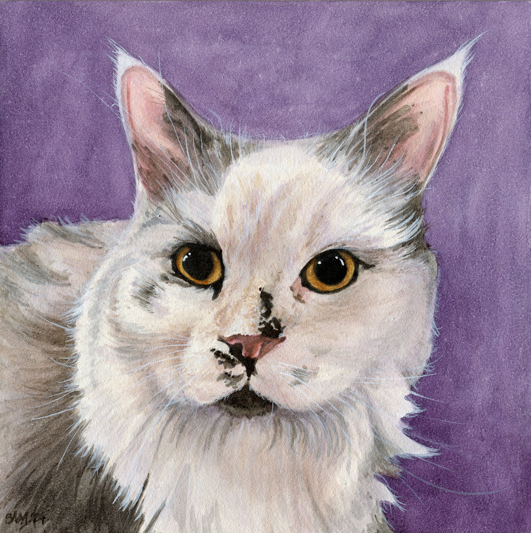 Mika • watercolor on panel • 6x6”