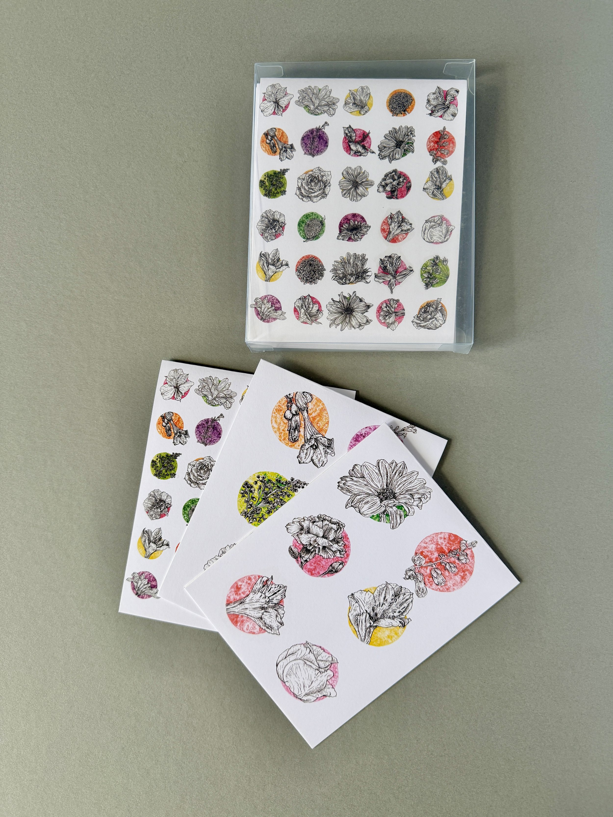 30 FLOWERS Note Cards, Set of 10