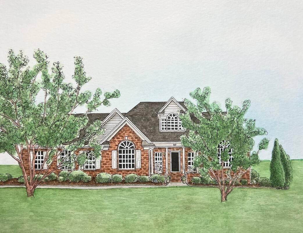 Mama’s House • watercolor & ink on paper • 8x10”