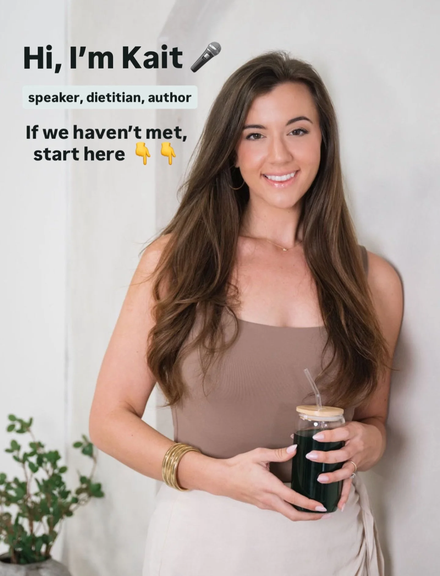 Welcome! So happy you&rsquo;re here! 

I&rsquo;m Kait (though my real name is Kaitlyn, but no one calls me that besides my dad)

I&rsquo;m a performance and wellbeing keynote speaker, registered dietitian, author of How to Eat Like a Normal Person, a