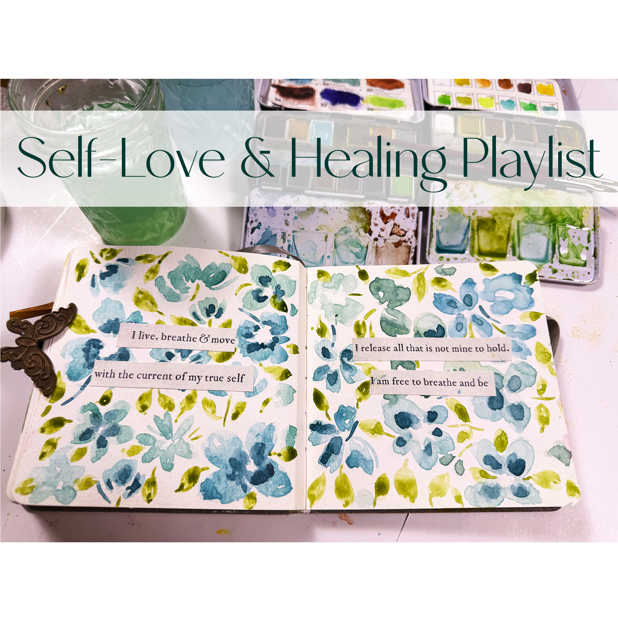 mixed media art journal watercolor florals by Terri Conrad for Bloom True