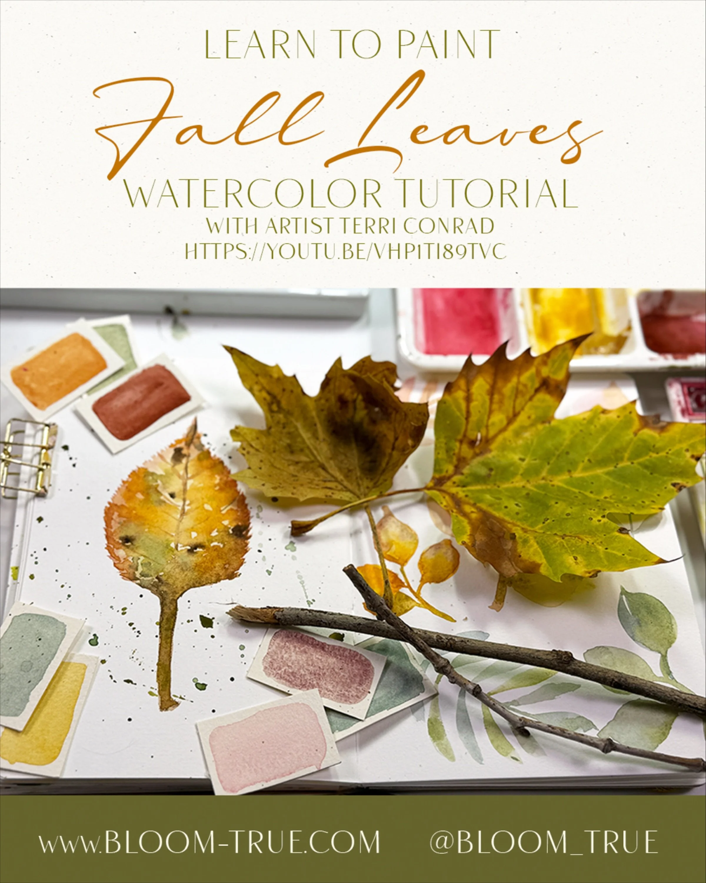 Come paint calm with me as I guide you painting basic C-strokes to actual watercolor Fall leaves. New on YouTube!

Today, and every day, create, discover &amp; grow.

Terri
All links are accessible in my bio 💛☀️🖌️

#princetonbrushes 
#windsornewton