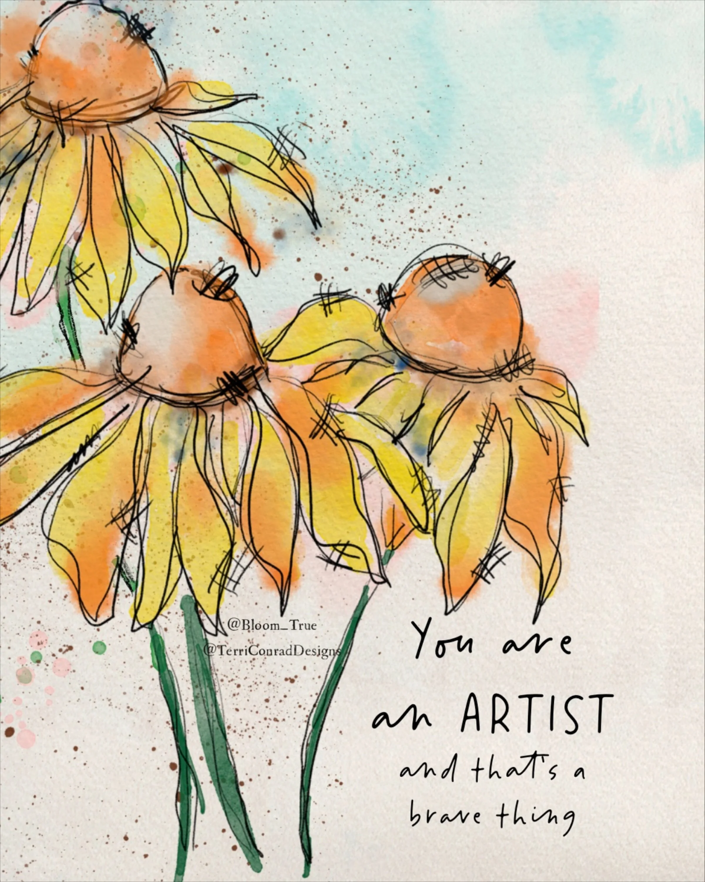 You are an artist, and that&rsquo;s a brave thing to do. Keep creating, discovering &amp; growing. 💛☀️🖌️

I created this in Procreate, which has been my go-to application for all of my pattern work, and illustration (for @terriconraddesigns ) up un