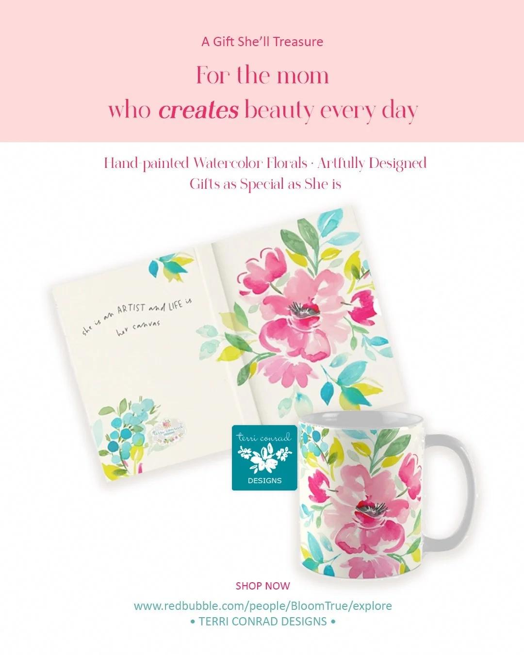 Gift giving ides for mom. . .Shop original floral watercolor paintings, floral art prints, and gifts artfully designed to celebrate who she is and all she&rsquo;s done. Links to my Bloom True, Redbubble, and Spoonflower shops are in my bio.

Today, a