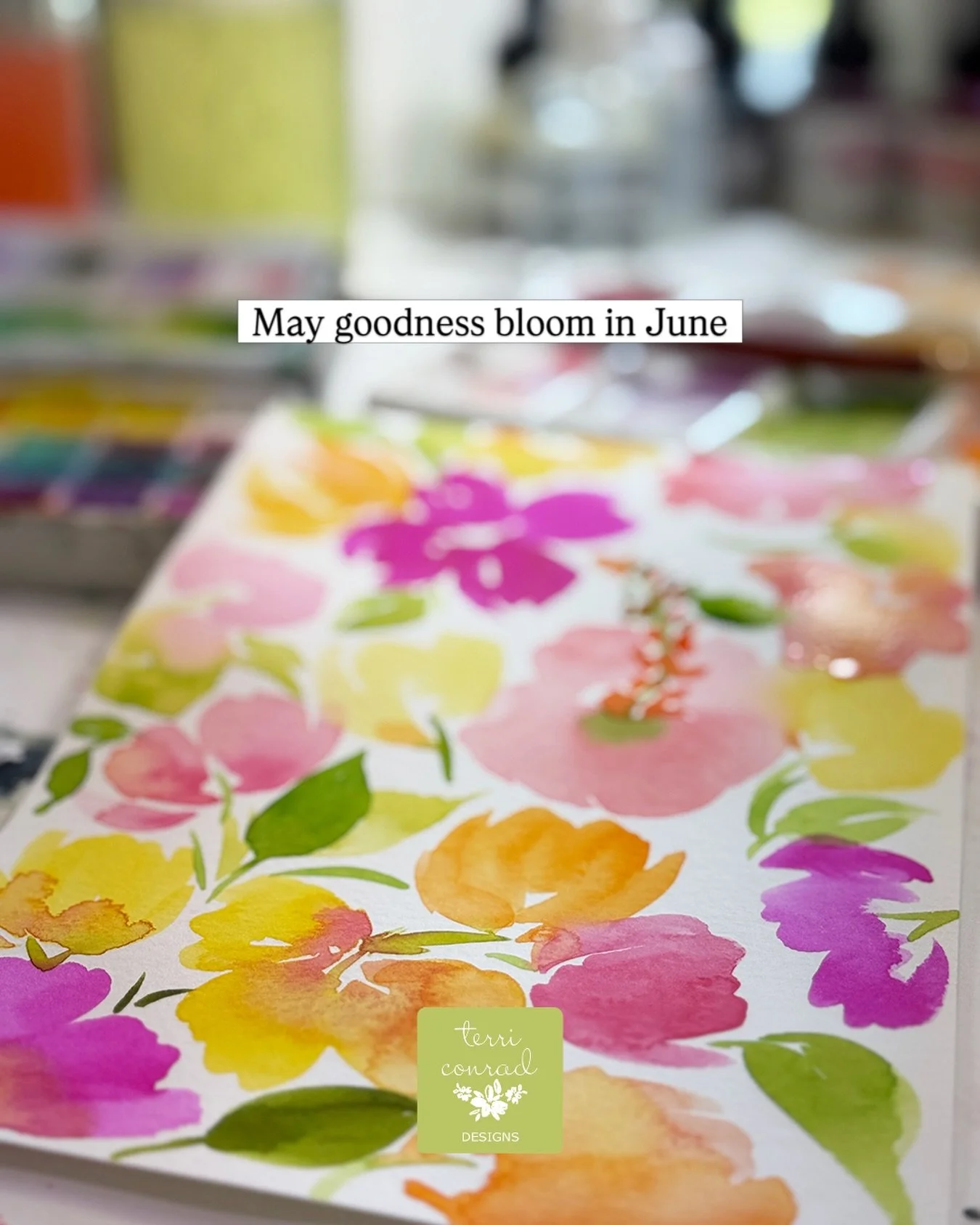 Loose watercolor florals in one of my art journals. . . I think I may have at least 30-40 paintings that have yet to be scanned, edited, then designed into greeting cards, patterns, product mock ups, and then placed onto sellsheets and uploaded into 