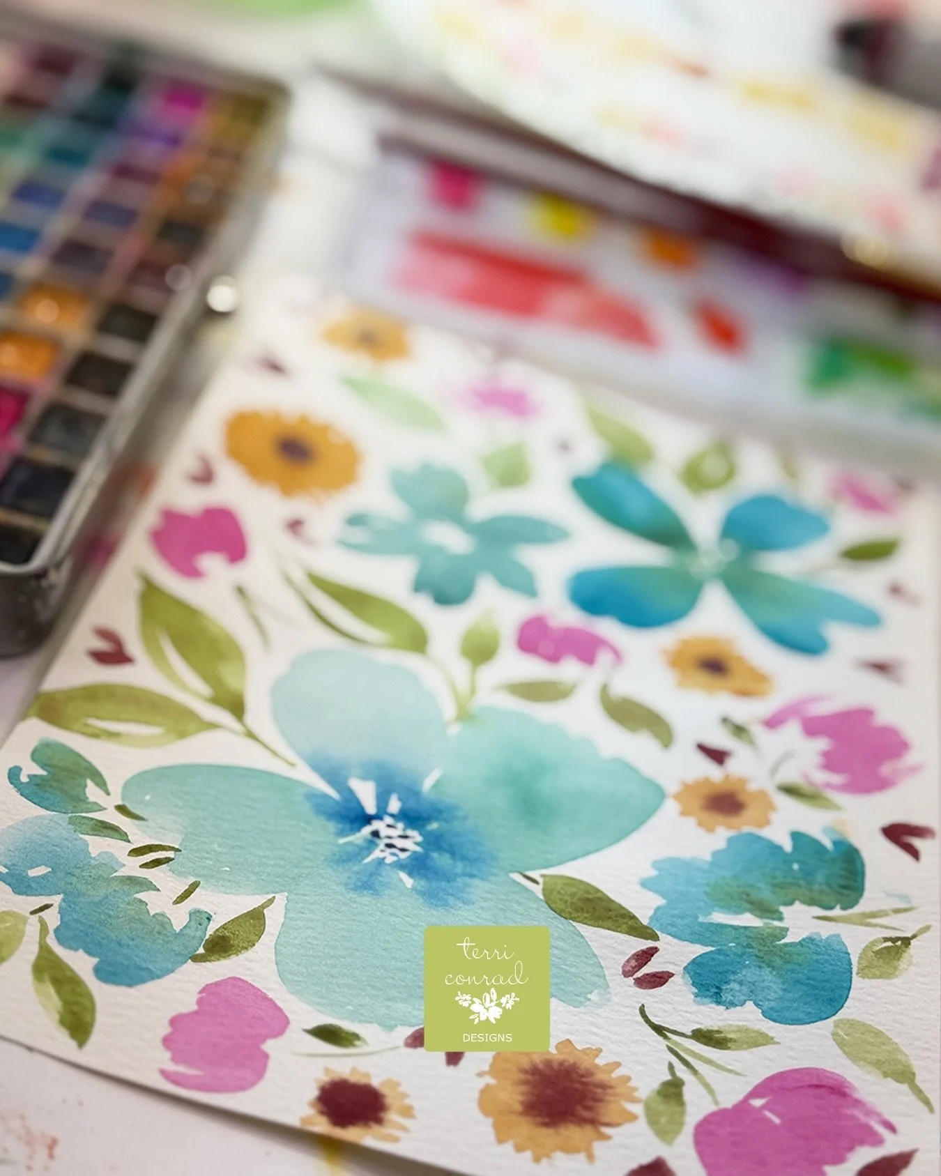 I have been in the midst of scanning oodles of my watercolor paintings, then editing and preparing them as greeting card and patterns. A few of those patterns are currently available in my Spoonflower shop, and a curated collection of original painti
