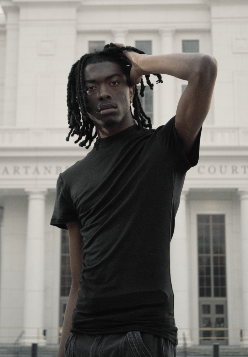 Black bamboo jersey fabric texture