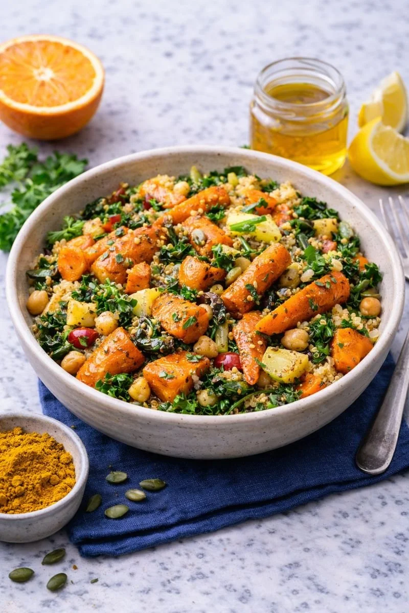 Roasted Carrot &amp; Turmeric Glow Salad