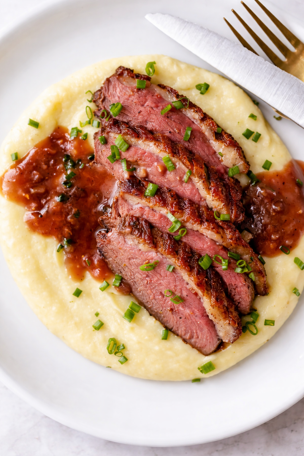 Pan-Seared Duck Breast with Shallot–Port Reduction &amp;  Herbed Potato Parsnip Purée