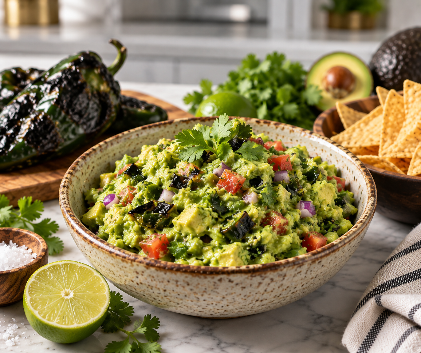 Charred Poblano Guacamole