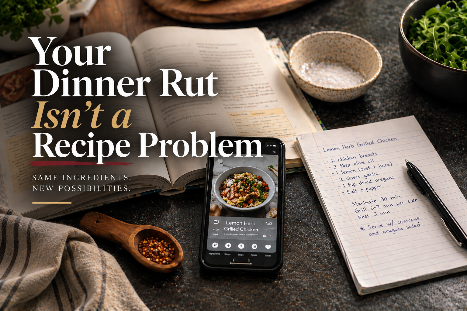 Your Dinner Rut Isn’t a Recipe Problem.