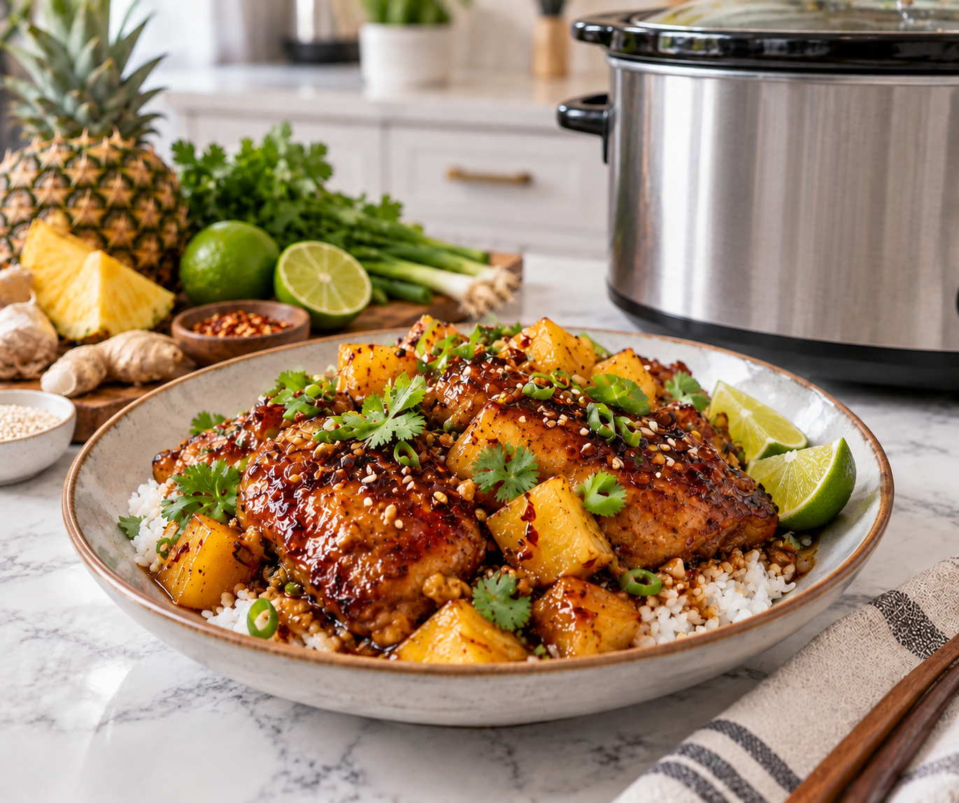 Slow Cooker Pineapple-Plum Chicken