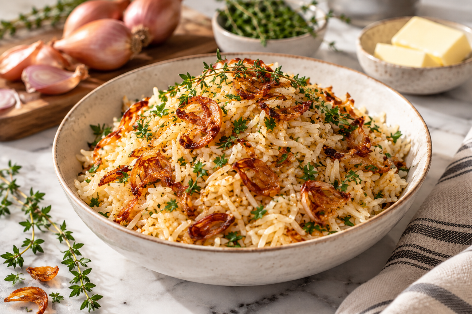 Crispy Shallot &amp; Brown Butter Basmati Rice