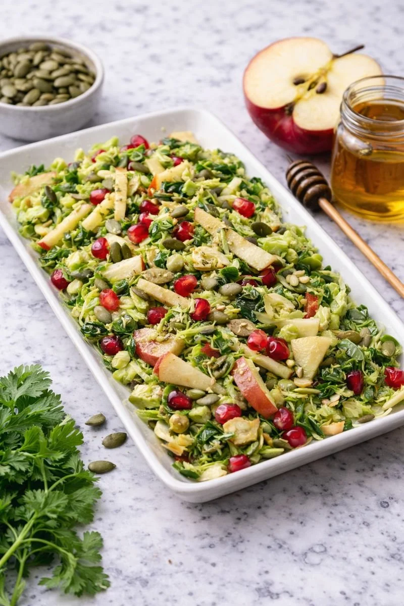 Shaved Brussels Sprout & Apple Detox Slaw | Fresh & Crunchy Clean Eating Salad