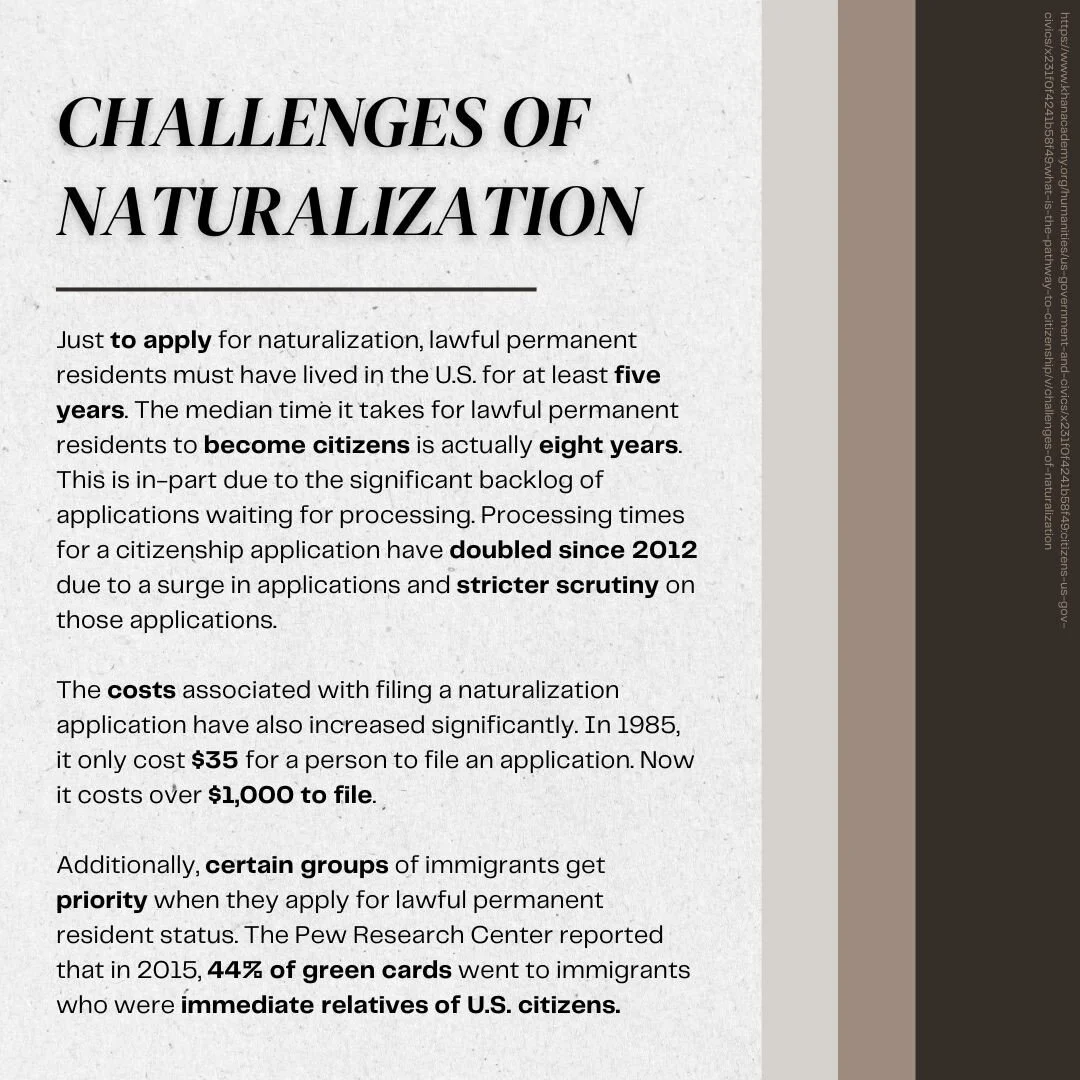 Naturalization is the process by which U.S. citizenship is granted to a lawful permanent resident after meeting the requirements established by Congress in the Immigration and Nationality Act. This post highlights potential challenges applicants may 