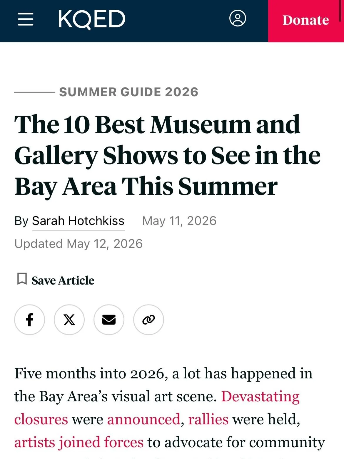 Many thanks to the indefatigable @sahotchkiss for including our upcoming show GI&Delta;&Pi;T ST&Sigma;PS in @kqedarts Top 10 Summer Shows list! ⛲️ Mark your calendars for the opening &mdash; Sunday May 31 from 2-5pm! It&rsquo;s gonna be a paaaaaartyy