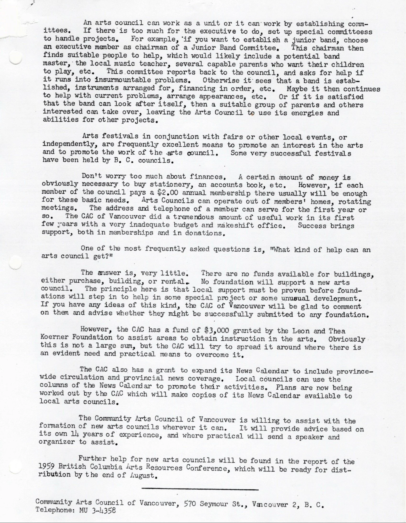 1959 - Notes on Arts Councils (pg2)