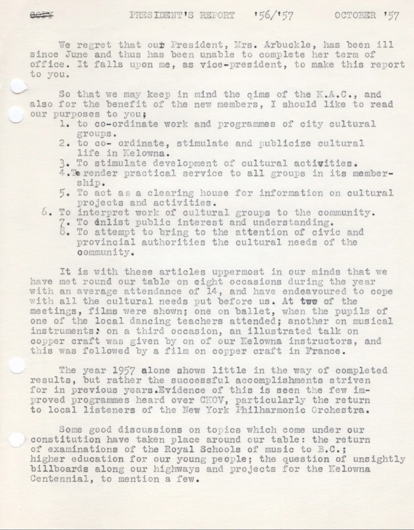 1957 - Presidents report (pg1)
