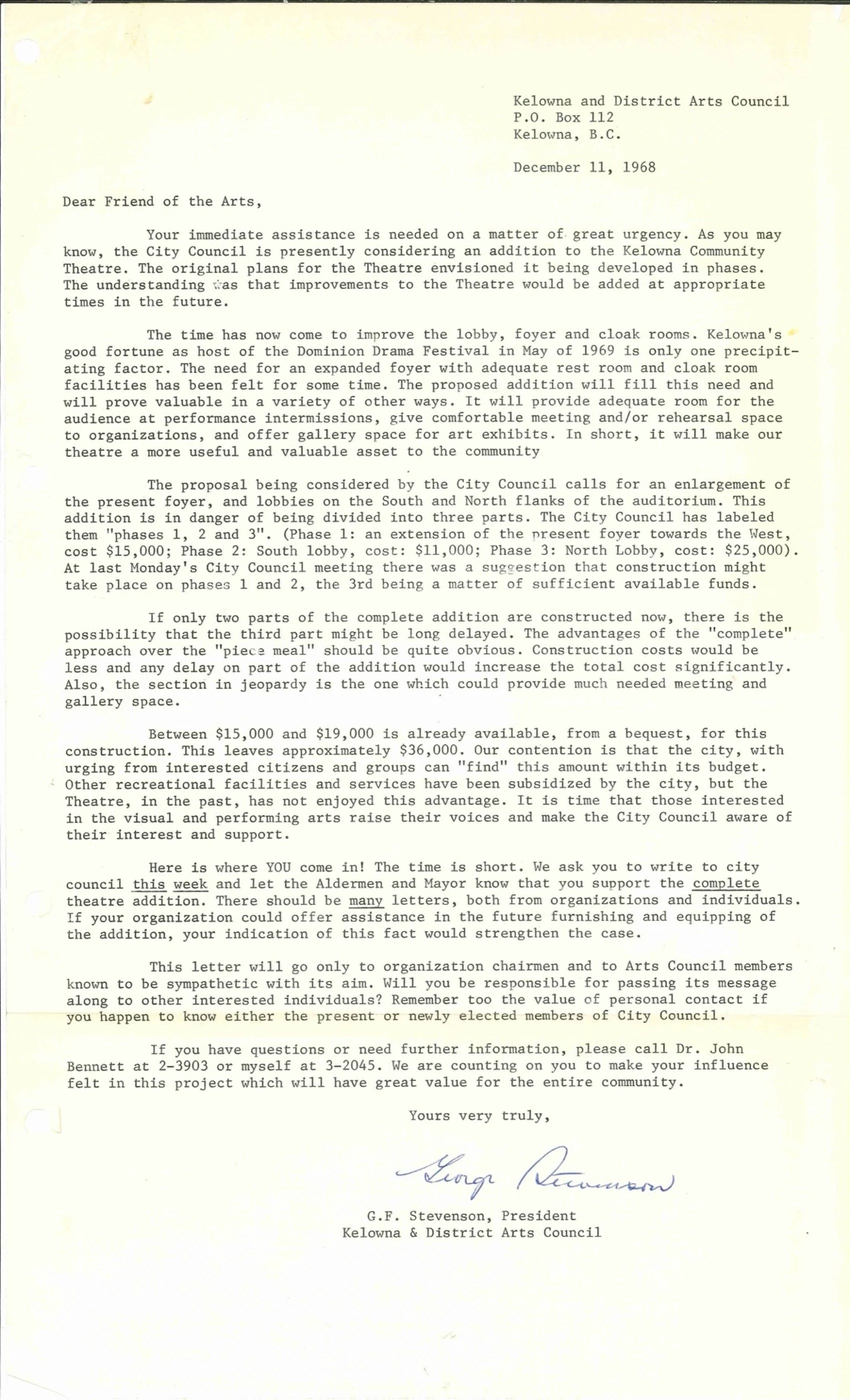 1968 - Theatre's call for help