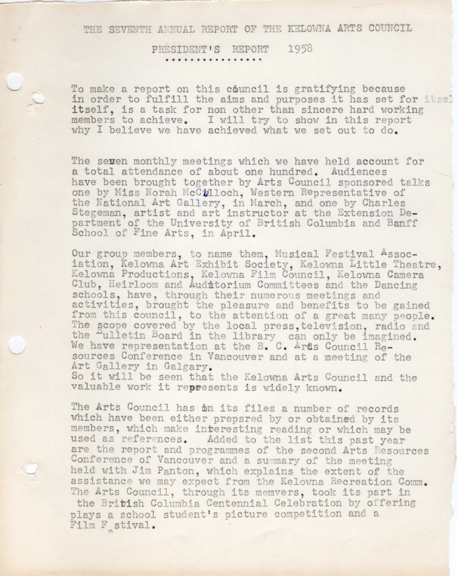 1958 - Presidents report (pg1)