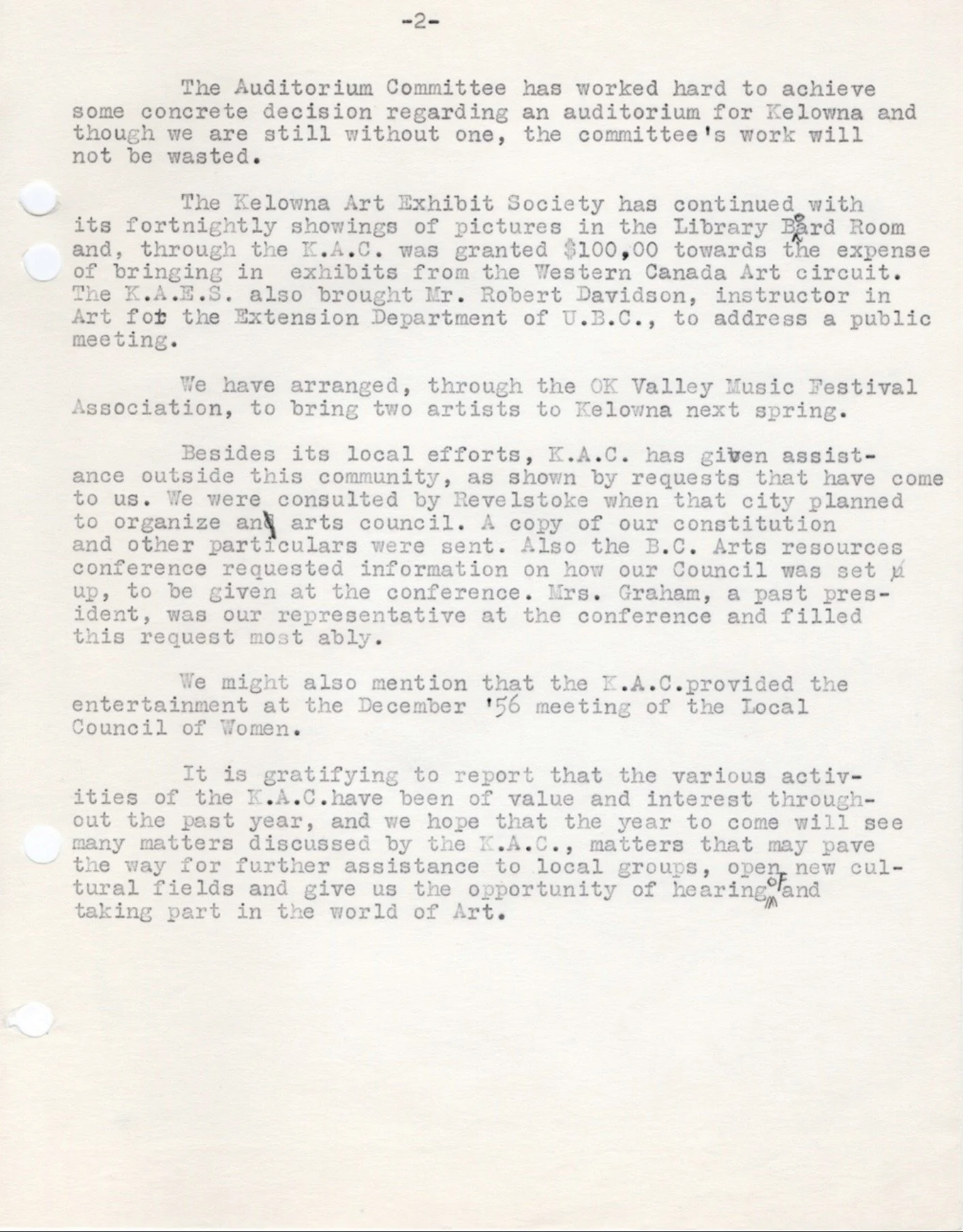 1957 - Presidents report (pg2)