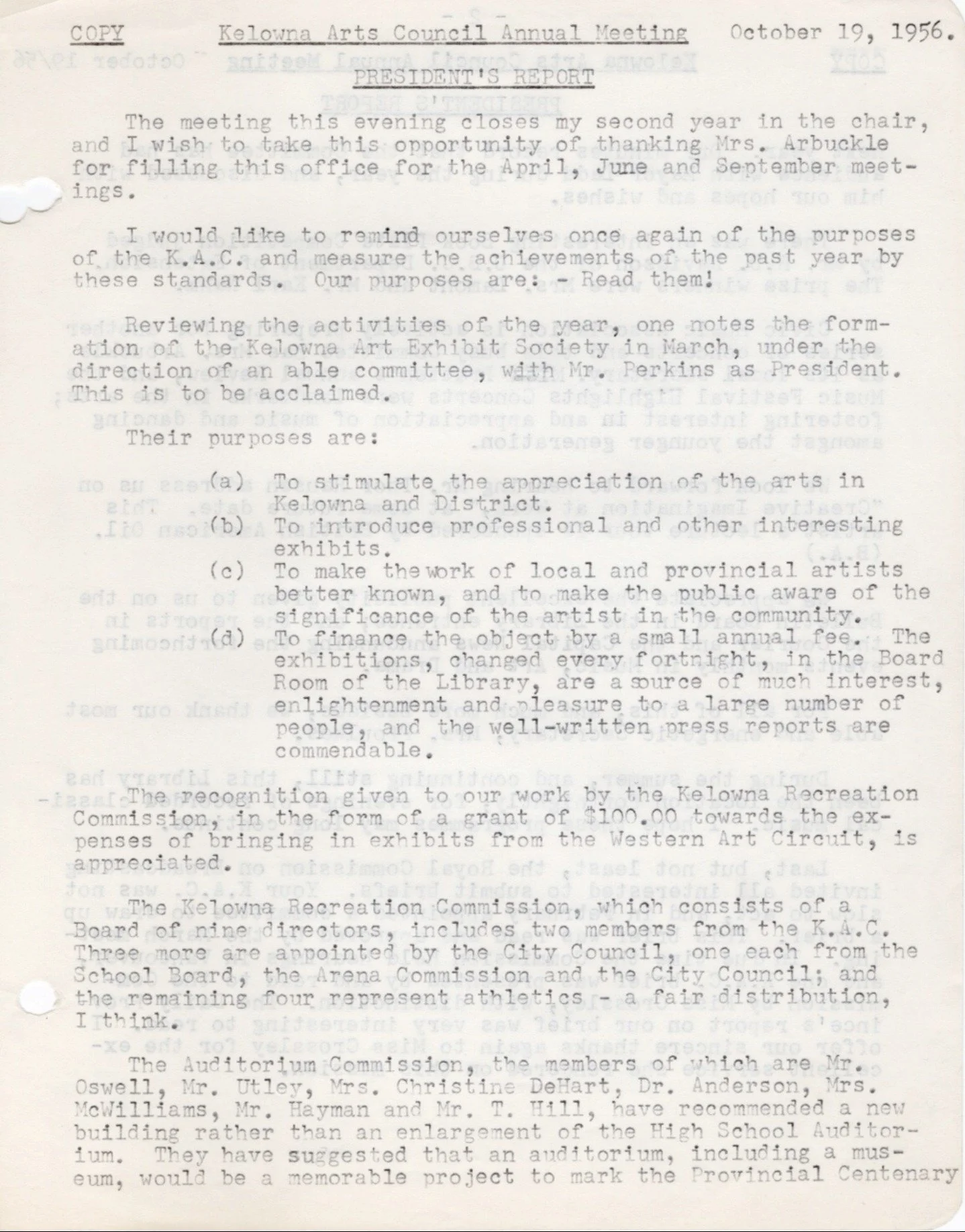 1956 - Presidents report (pg1)