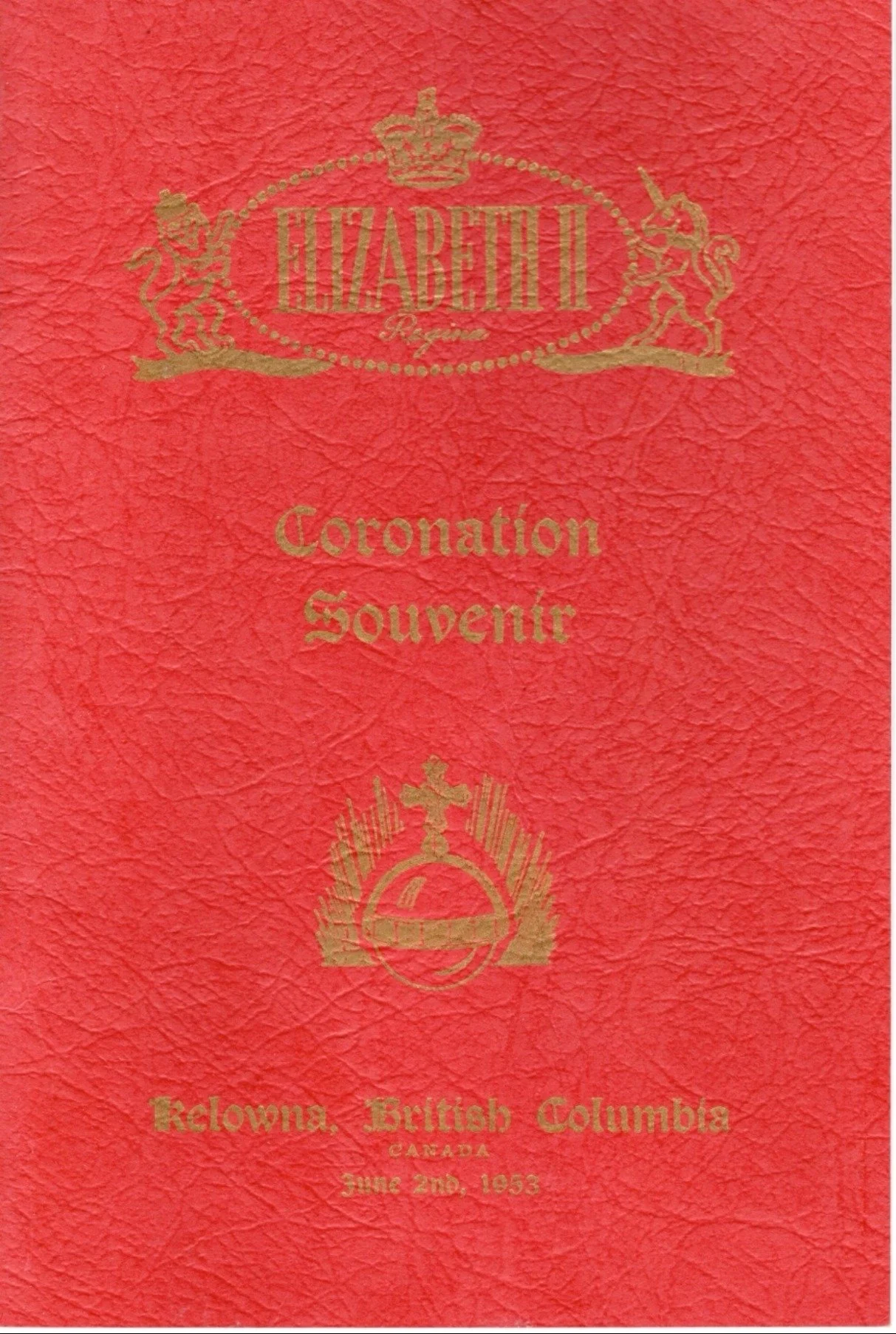 1953 - Queen Elizabeth II's Coronation programme which the Kelowna Art Council helped create (pg1)