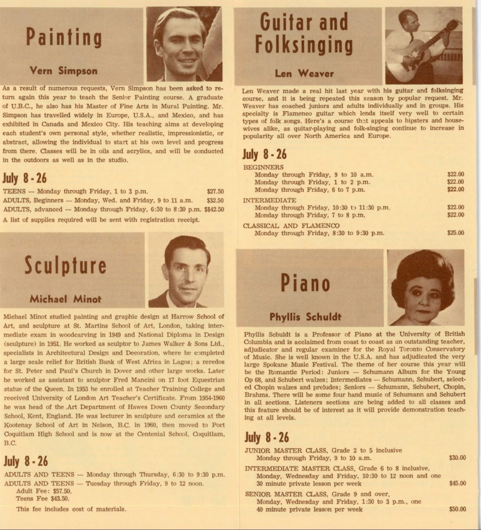 1968 - Okanagan Summer School of the Arts pamphlet B (pg6)