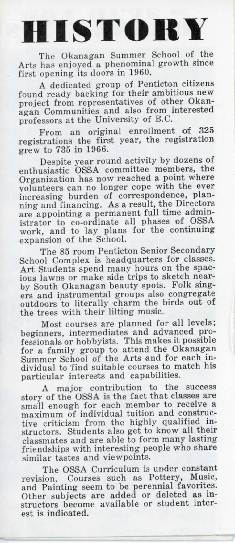 1968 - Okanagan Summer School of the Arts pamphlet A (pg2)